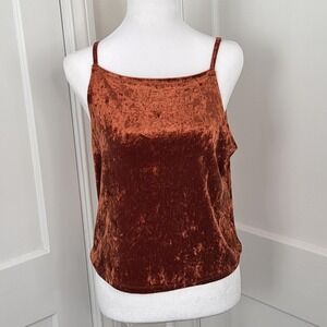 BEYOND The RADAR Top Womens Medium Rust Brown Velvet Cami Western Festival